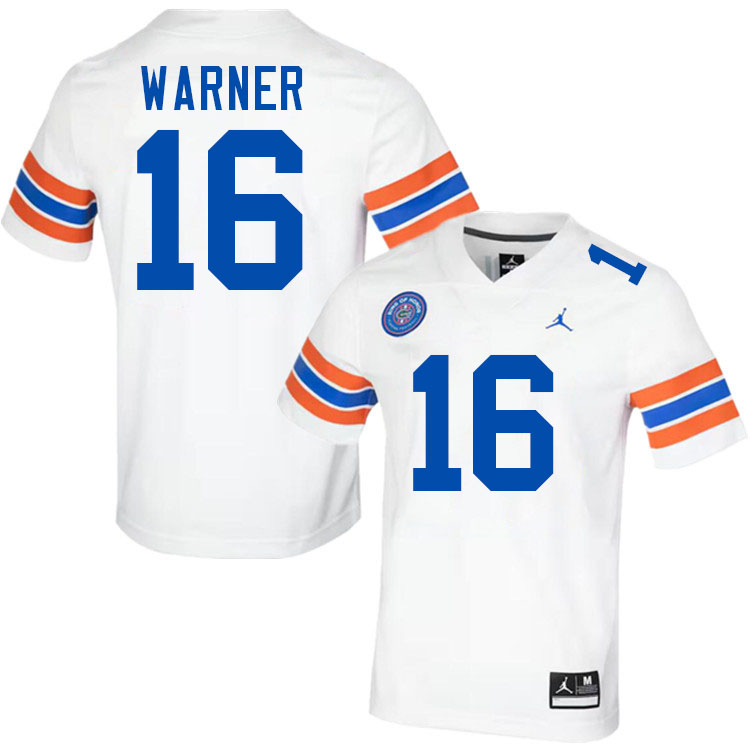 Aidan Warner Florida Jersey,Florida Gators #16 Aidan Warner Jersey Youth Uniforms-Throwback White